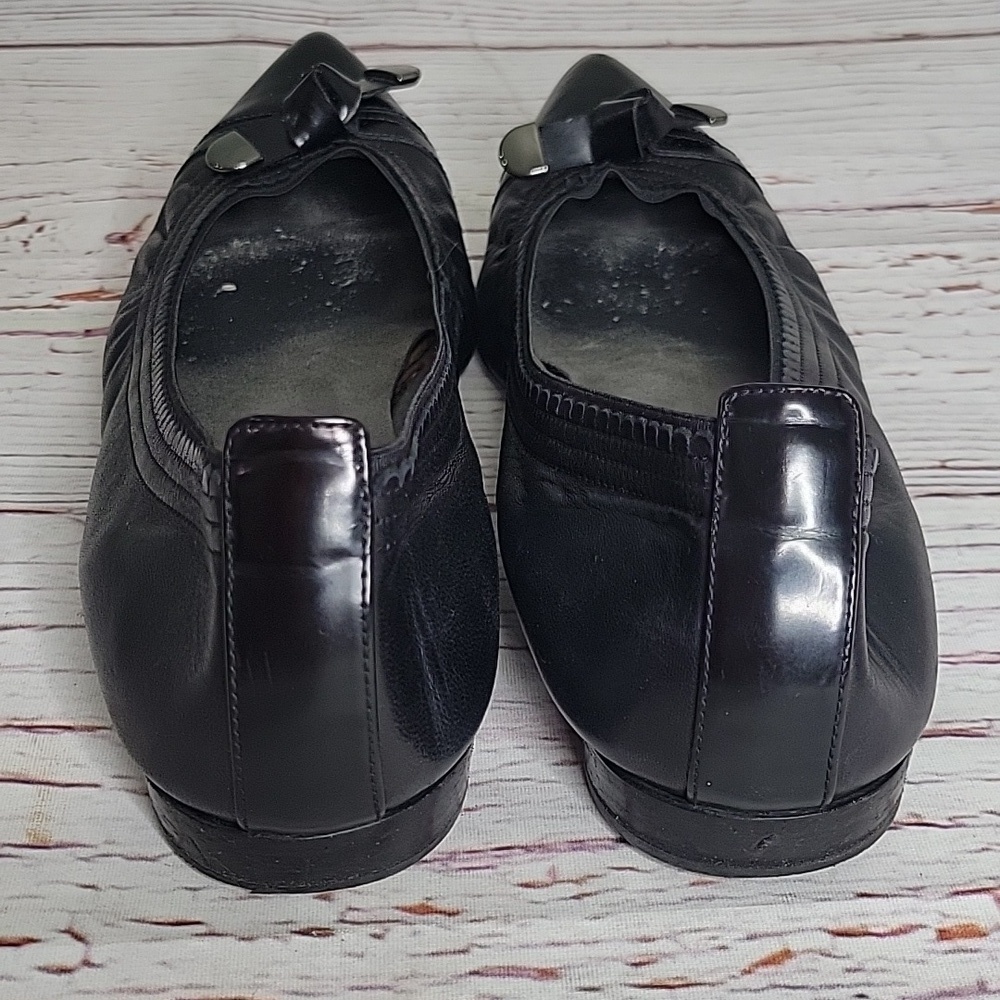 STUART WEITZMAN Elegant Black Leather Women's Flats Size 8 - Picture 5 of 8